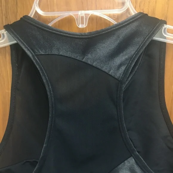 Carbon38 Black Shine Balance Sports Bra Mesh Trim - Picture 10 of 10